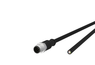 M12 Sensor-/Aktorleitung, A-kodiert, 2,0 m, M12 Stecker gerade - freies Leitungsende, ungeschirmt, 8-polig, PUR
