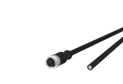 M12 Sensor-/Aktorleitung, A-kodiert, 2,0 m, M12 Buchse gerade - freies Leitungsende, ungeschirmt, 8-polig, PUR