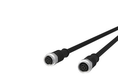 M12 Sensor-/Aktorleitung, A-kodiert, 1,0 m, M12 Buchse gerade - M12 Buchse gerade, ungeschirmt, 8-polig, PUR