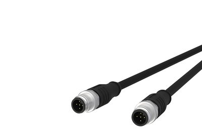 M12 Sensor-/Aktorleitung, A-kodiert, 1,0 m, M12 Stecker gerade - M12 Stecker gerade, geschirmt, 5-polig, PUR-C