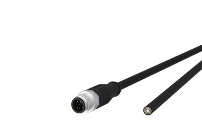 M12 Sensor-/Aktorleitung, A-kodiert, 1,0 m, M12 Stecker gerade - freies Leitungsende, geschirmt, 8-polig, PUR-C