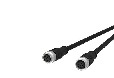 M12 Sensor-/Aktorleitung, A-kodiert, 1,0 m, M12 Buchse gerade - M12 Buchse gerade, geschirmt, 8-polig, PUR-C