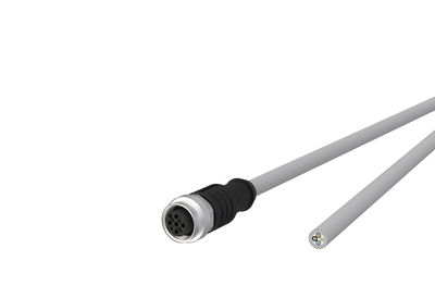 M12 Sensor-/Aktorleitung, A-kodiert, 1,0 m, M12 Buchse gerade - freies Leitungsende, ungeschirmt, 4-polig, PVC