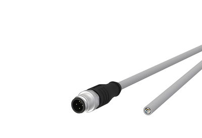 M12 Sensor-/Aktorleitung, A-kodiert, 5,0 m, M12 Stecker gerade - freies Leitungsende, geschirmt, 4-polig, PVC-C
