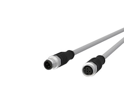 M12 Sensor-/Aktorleitung, A-kodiert, 10,0 m, M12 Stecker gerade - M12 Buchse gerade, geschirmt, 4-polig, PVC-C