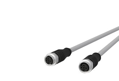 M12 Sensor-/Aktorleitung, A-kodiert, 1,0 m, M12 Buchse gerade - M12 Buchse gerade, geschirmt, 4-polig, PVC-C