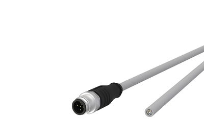 M12 Sensor-/Aktorleitung, A-kodiert, 1,0 m, M12 Stecker gerade - freies Leitungsende, geschirmt, 5-polig, PVC-C