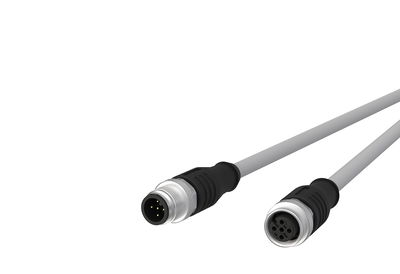 M12 Sensor-/Aktorleitung, A-kodiert, 1,0 m, M12 Stecker gerade - M12 Buchse gerade, geschirmt, 5-polig, PVC-C