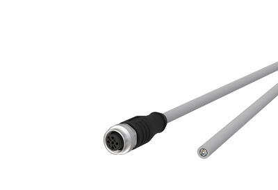 M12 Sensor-/Aktorleitung, A-kodiert, 2,0 m, M12 Buchse gerade - freies Leitungsende, geschirmt, 5-polig, PVC-C