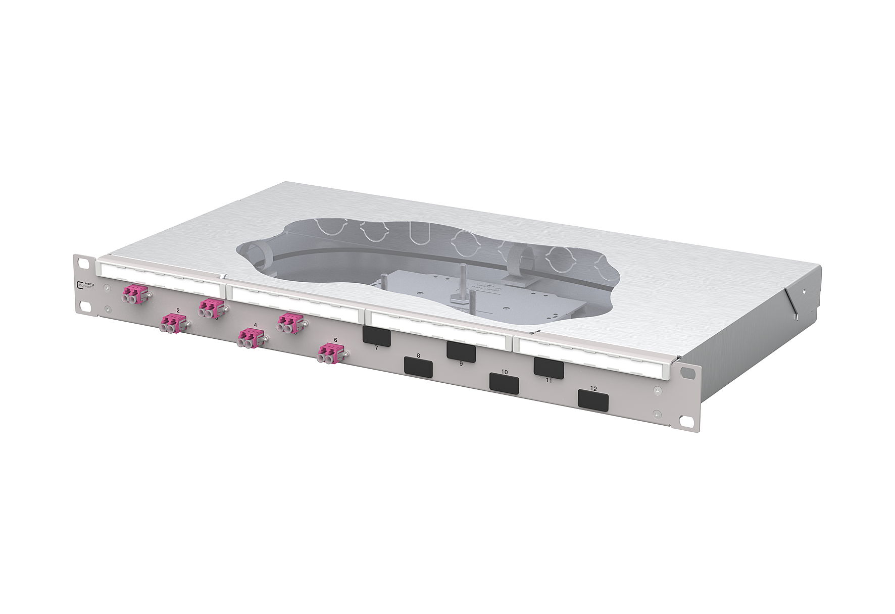 OpDAT fix2 Patchfeld splice6xLC-D OM4 grau