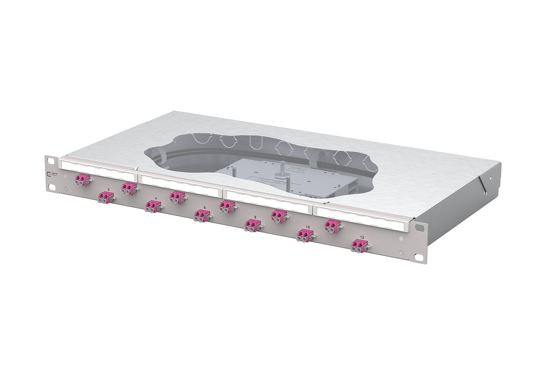OpDAT fix2 Patchfeld splice12xLC-D OM4 grau