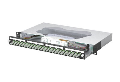 OpDAT slide2 Patchfeld splice 24xSC-D APC OS2 schwarz