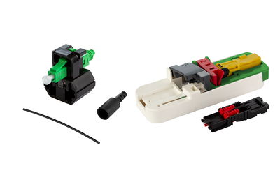 OpDAT FASTTM Hybrid Steckerbausatz LC APC OS2 20 Stück für Adern inkl. Werkzeug