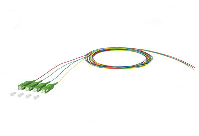 OpDAT Pigtail SC-APC, OS2, 4 Farben