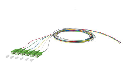 OpDAT Pigtail SC-APC, OS2, 6 Farben