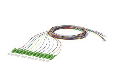 OpDAT Pigtail LC APC, OS2, 12 Farben