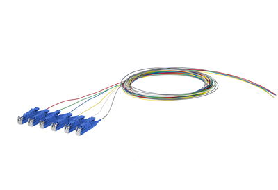OpDAT Pigtail E2000-UPC, OS2, 6 Farben