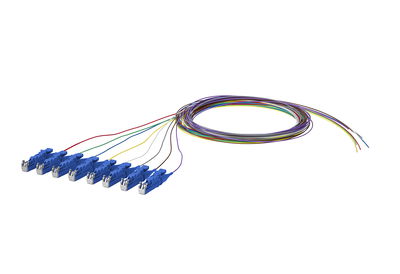 OpDAT Pigtail E2000-UPC, OS2, 8 Farben