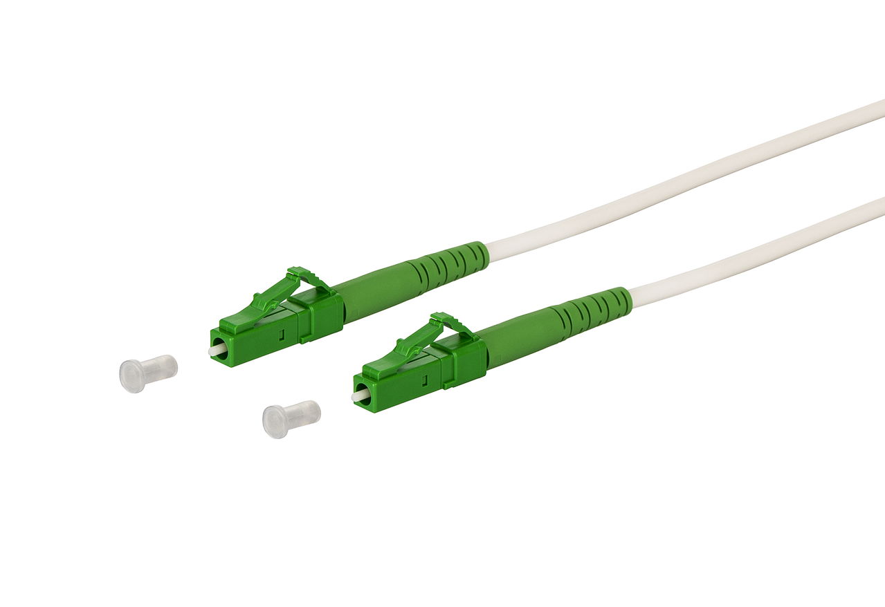 OpDAT Patchkabel LC-S APC/LC-S APC OS2, weiß, 5,0 m