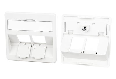 Zentralplatte 50 x 50 mm 2 Port, reinweiß, Modul