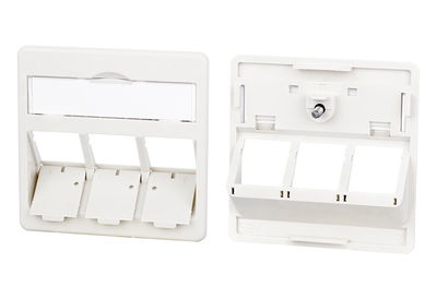 Zentralplatte 50 x 50 mm 3 Port, perlweiß, Modul