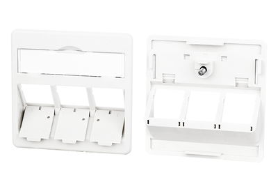 Zentralplatte 50 x 50 mm 3 Port, reinweiß, Modul