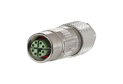 M12 Buchse, X-kodiert, IP67, Cat.6A, Ø 6-9,7 mm, feldkonfektionierbar, gerade