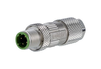 M12 Stecker, D-kodiert, IP67, Cat.5, Ø 4-6 mm, feldkonfektionierbar, gerade