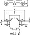 Abstandschelle mit Gewindeanschluss M6 25-30mm, St, G