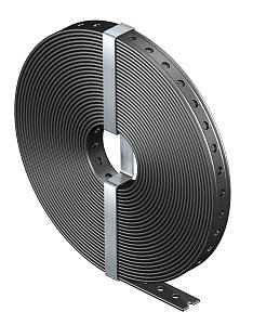 Montageband gelocht, kunststoffummantelt 19x3mm, St, FSK, schwarz
