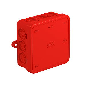 Kabelabzweigkasten 85x85x40, PE, rot