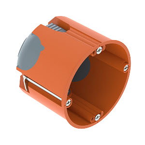 HW Geräte-Verbindungsdose luftdicht Ø68mm, H61mm, PP/TPE, orange / grau