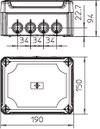 Kabelabzweigkasten mit hohem Deckel 190x150x94, PP/PC, lichtgrau, RAL 7035