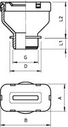 Flachkabelverschraubung M25, PE, steingrau, RAL 7030
