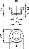 Reduktion M50-M32, PA, lichtgrau, RAL 7035