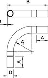Edelstahlrohrbogen ohne Gewinde Ø25mm, A4, 1.4571, 2B