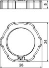 Gegenmutter PG11, PA, lichtgrau, RAL 7035