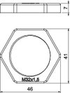 Gegenmutter M32, PA, silbergrau, RAL 7001