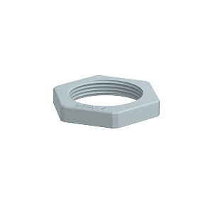 Gegenmutter M32, PA, silbergrau, RAL 7001