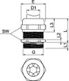 Kabelverschraubung EMV Kontaktfeder geschirmte Kabel M25, CuZn, N