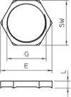 Gegenmutter mit Schneidzähnen M20x1,5, CuZn, N