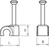 ISO-Nagel-Clip 5mm, L25, PP, lichtgrau, RAL 7035