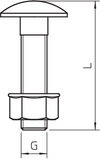 Flachrundschraube mit Kombimutter M10x25/25mm, A2, 2B