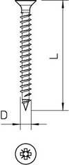 Sprint-Schraube Senkkopf, Antrieb Kreuzschlitz 4x45mm, St, G