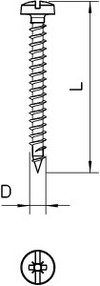 Sprint-Schraube Panhead, Antrieb +/- Schlitz 4x25mm, St, G