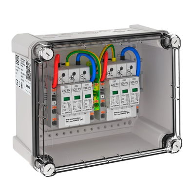 Generatoranschlusskasten 2x1 PV-String auf 2 WR-MPP 1000V DC, lichtgrau, RAL 7035