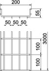 Schwere Gitterrinne SGR 55x200x3000, St, FT