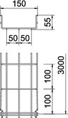 Gitterrinne GRM 55x150x3000, A2, 1.4301, 2B