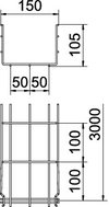 Gitterrinne GRM 105x150x3000, St, G