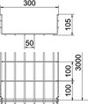 Gitterrinne GRM 105x300x3000, St, G